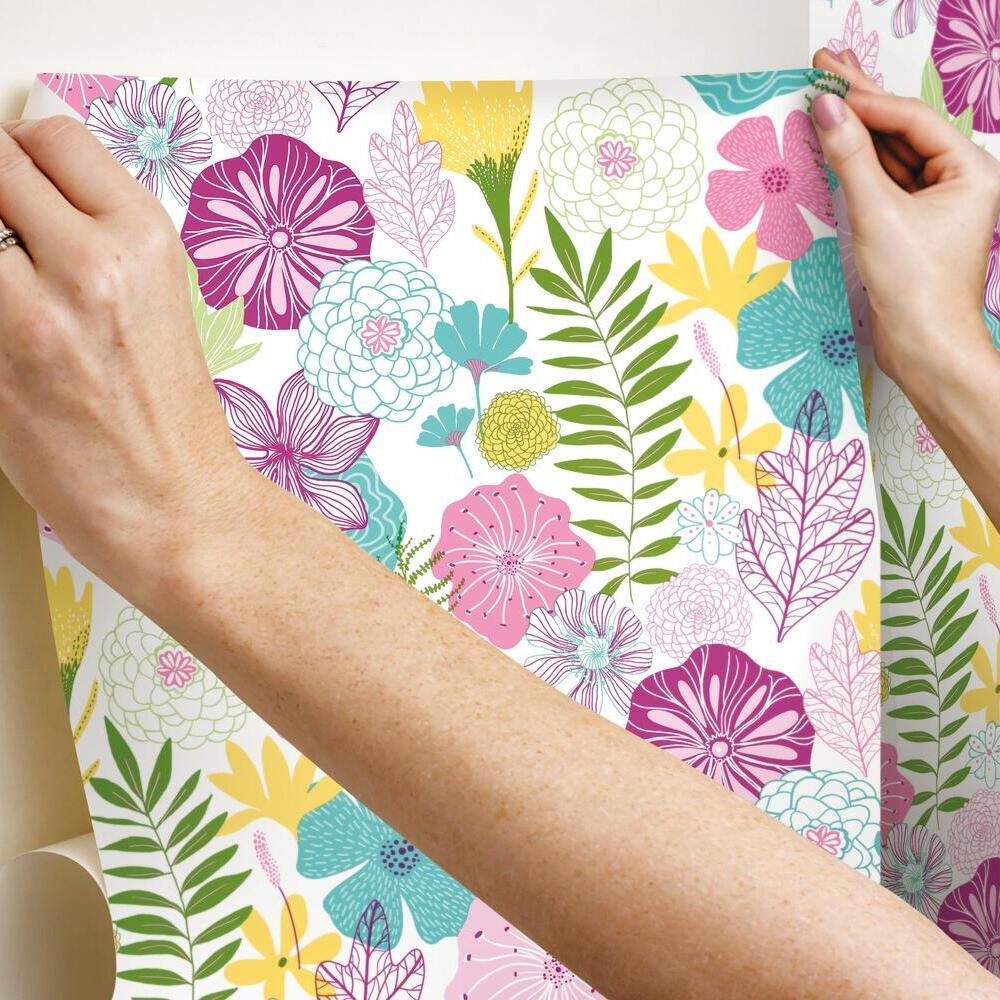 Perennial Blooms Peel and Stick Wallpaper Peel and Stick Wallpaper RoomMates   