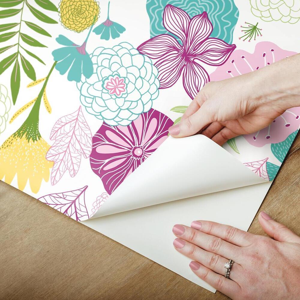 Perennial Blooms Peel and Stick Wallpaper Peel and Stick Wallpaper RoomMates   