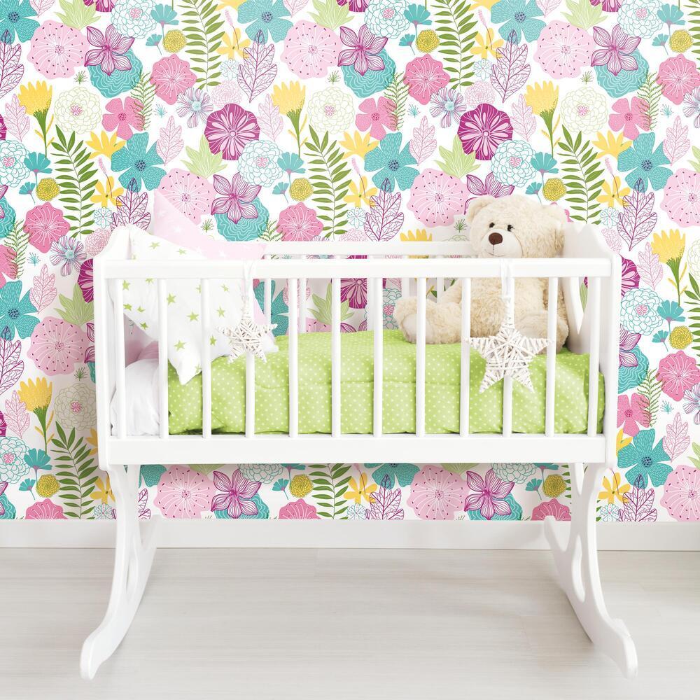 Perennial Blooms Peel and Stick Wallpaper Peel and Stick Wallpaper RoomMates   