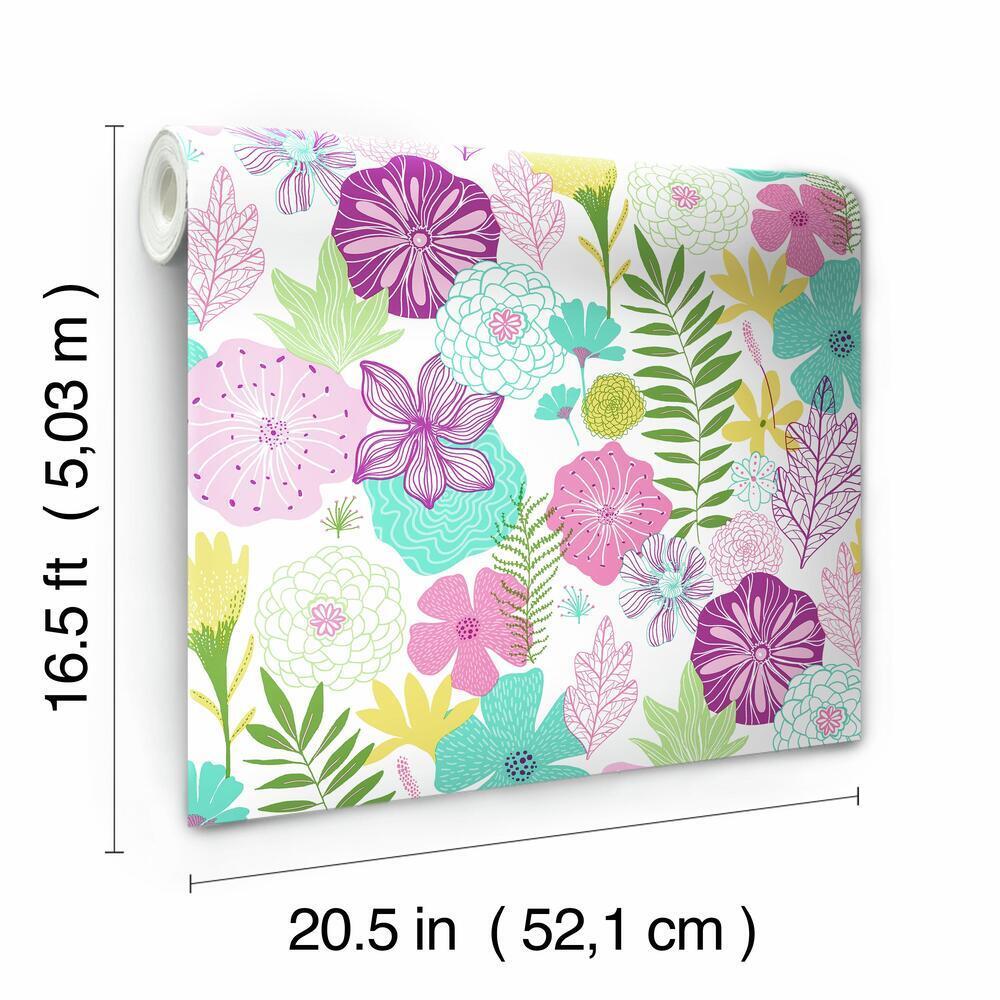 Perennial Blooms Peel and Stick Wallpaper Peel and Stick Wallpaper RoomMates   