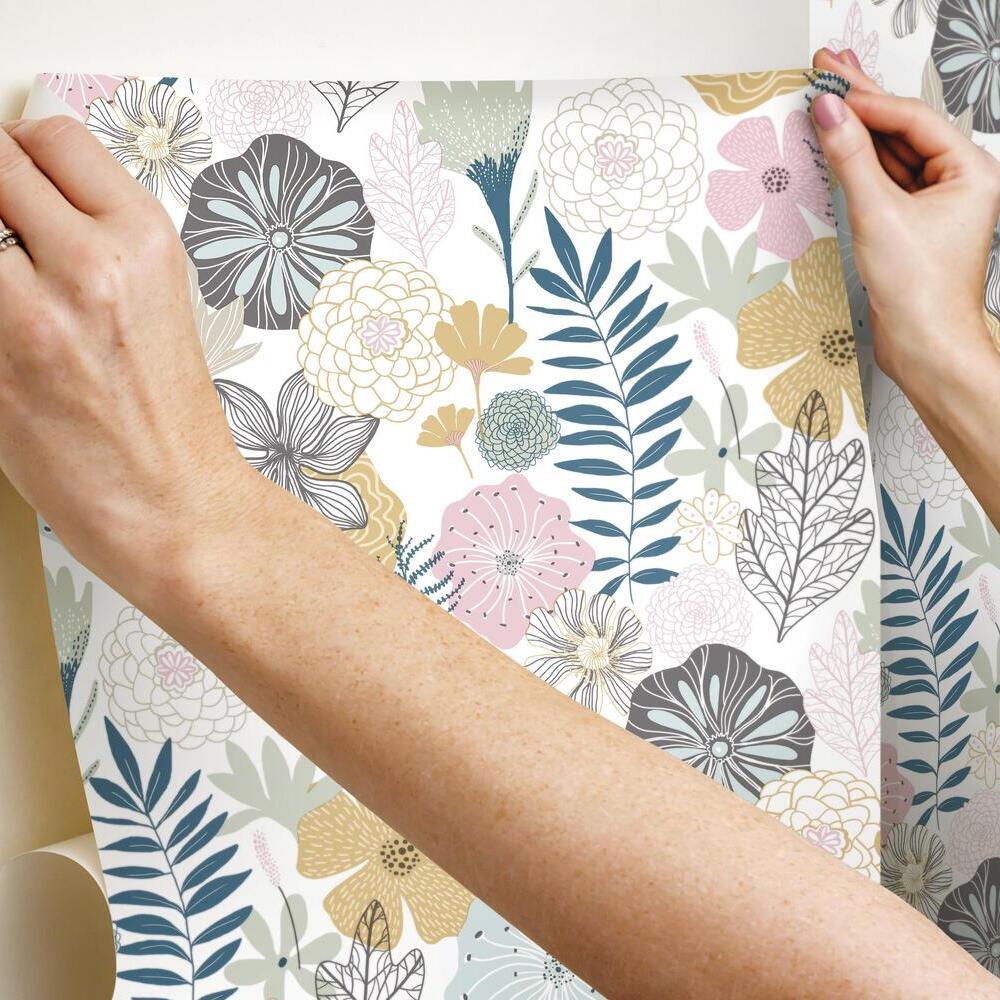 Perennial Blooms Peel and Stick Wallpaper Peel and Stick Wallpaper RoomMates   