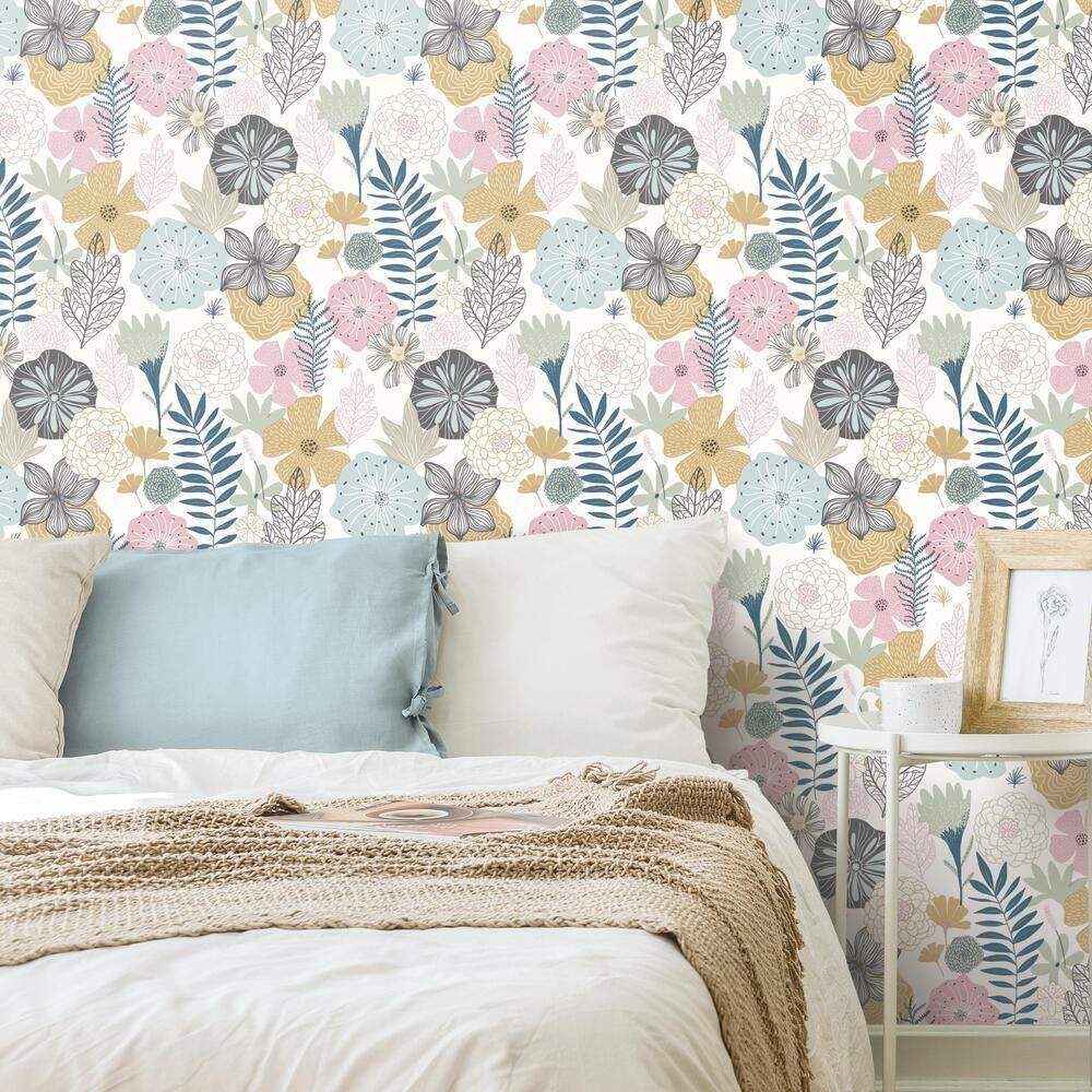Perennial Blooms Peel and Stick Wallpaper Peel and Stick Wallpaper RoomMates   