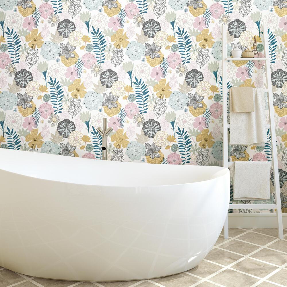 Perennial Blooms Peel and Stick Wallpaper Peel and Stick Wallpaper RoomMates   