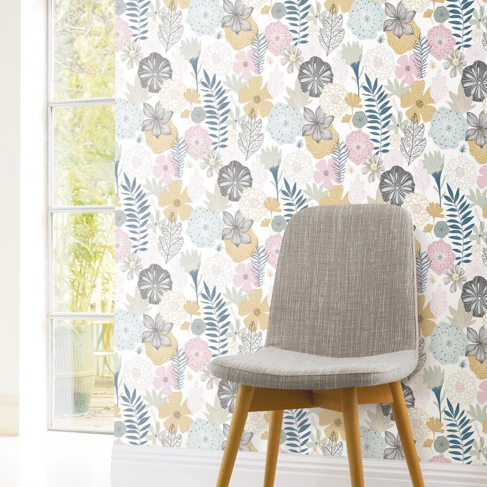 Perennial Blooms Peel and Stick Wallpaper Peel and Stick Wallpaper RoomMates   