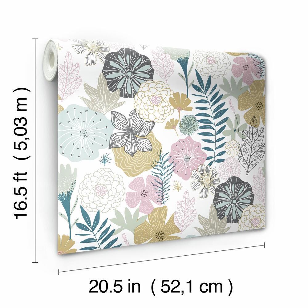 Perennial Blooms Peel and Stick Wallpaper Peel and Stick Wallpaper RoomMates   
