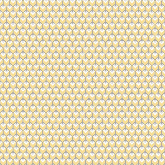 3D Petite Hexagons Peel and Stick Wallpaper Peel and Stick Wallpaper RoomMates Roll Yellow 
