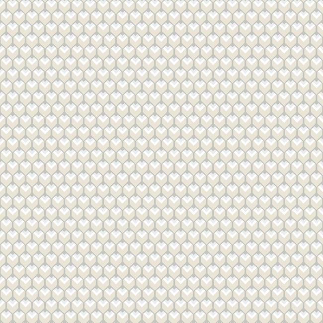 3D Petite Hexagons Peel and Stick Wallpaper Peel and Stick Wallpaper RoomMates Roll Beige 