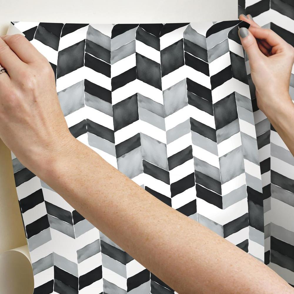 Paul Brent Watercolor Chevron Peel and Stick Wallpaper Peel and Stick Wallpaper RoomMates   