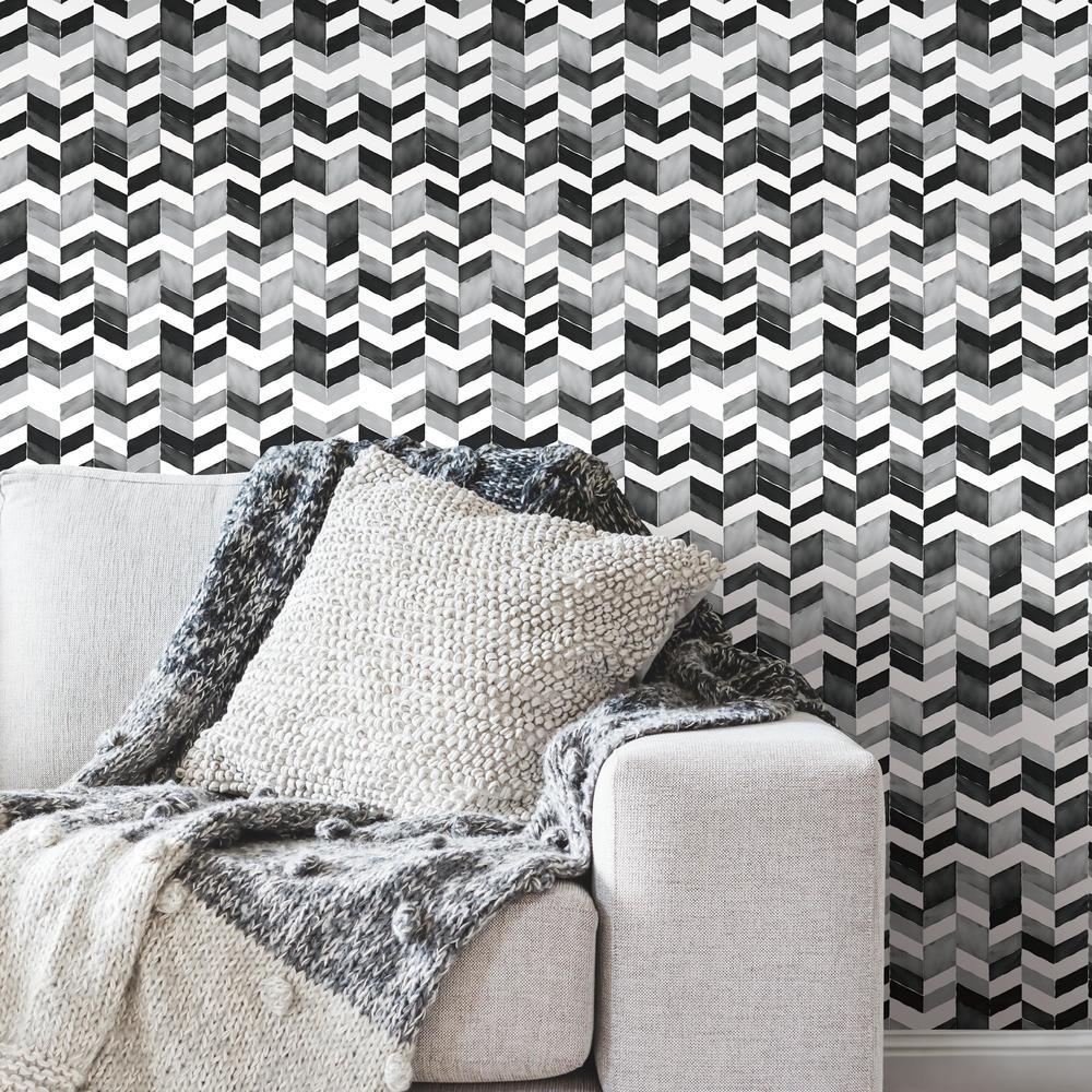 Paul Brent Watercolor Chevron Peel and Stick Wallpaper Peel and Stick Wallpaper RoomMates   