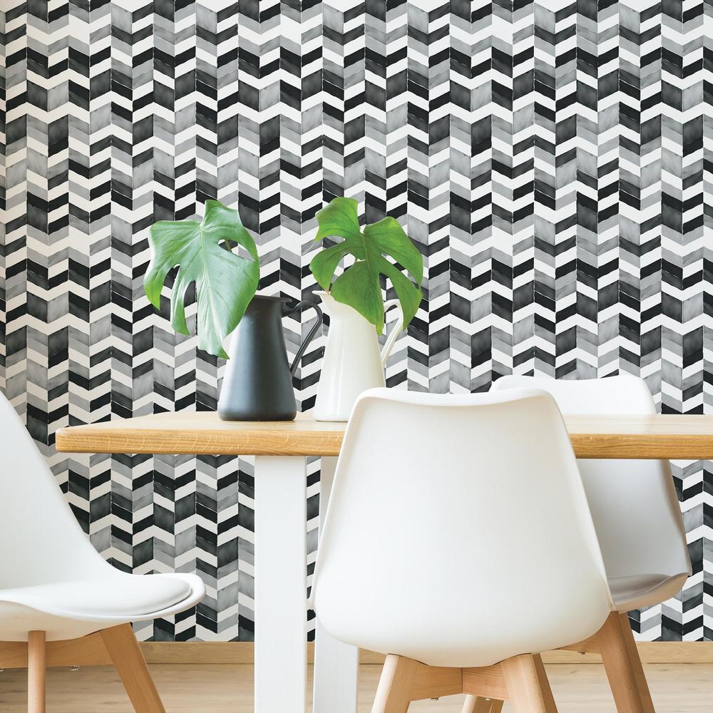 Paul Brent Watercolor Chevron Peel and Stick Wallpaper Peel and Stick Wallpaper RoomMates   