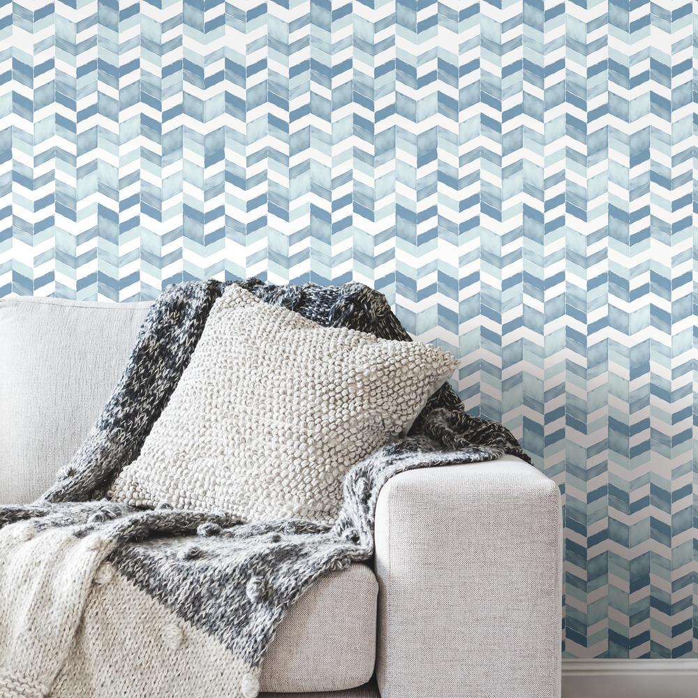Paul Brent Watercolor Chevron Peel and Stick Wallpaper Peel and Stick Wallpaper RoomMates   