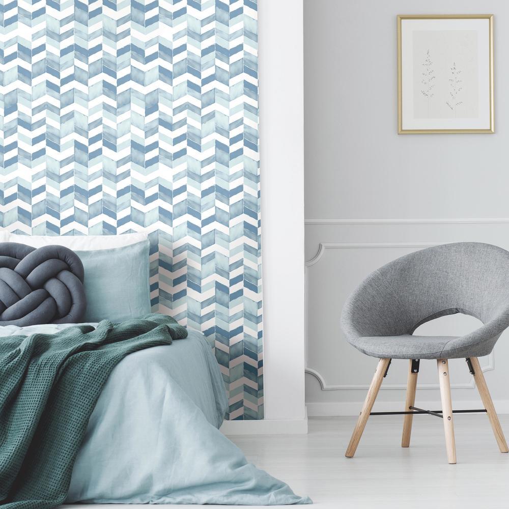 Paul Brent Watercolor Chevron Peel and Stick Wallpaper Peel and Stick Wallpaper RoomMates   