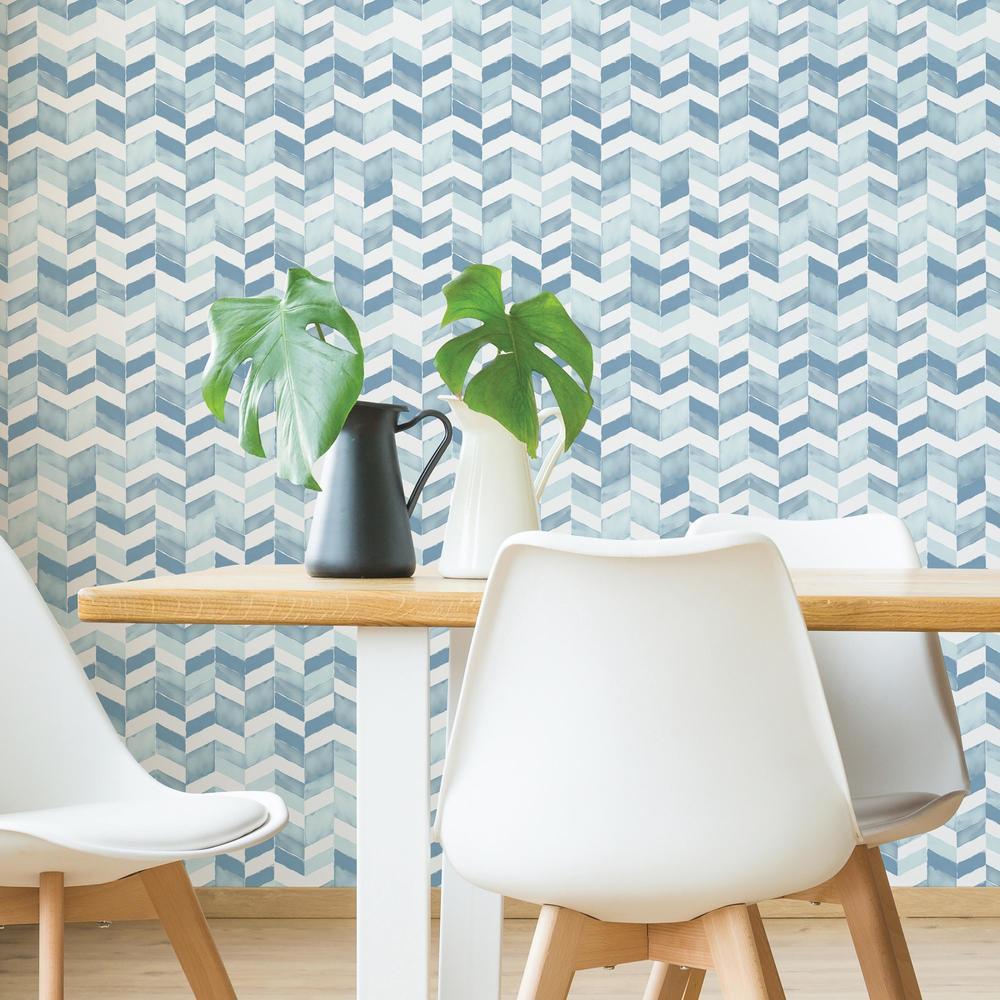 Paul Brent Watercolor Chevron Peel and Stick Wallpaper Peel and Stick Wallpaper RoomMates   