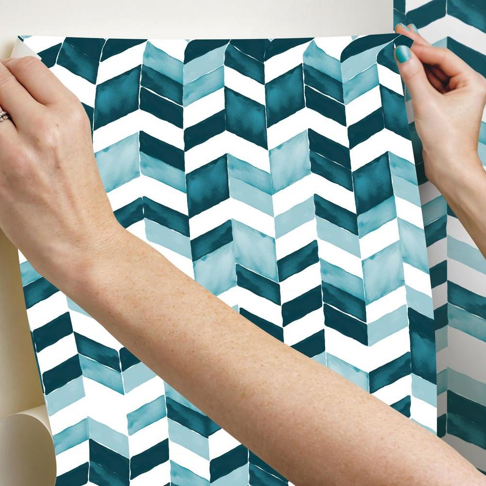 Paul Brent Watercolor Chevron Peel and Stick Wallpaper Peel and Stick Wallpaper RoomMates   