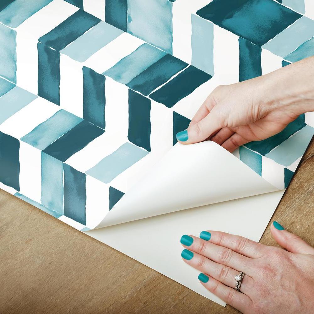 Paul Brent Watercolor Chevron Peel and Stick Wallpaper Peel and Stick Wallpaper RoomMates   