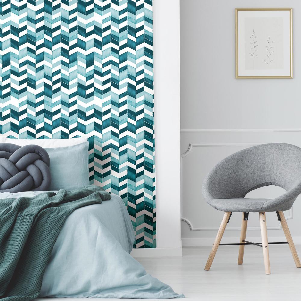 Paul Brent Watercolor Chevron Peel and Stick Wallpaper Peel and Stick Wallpaper RoomMates   