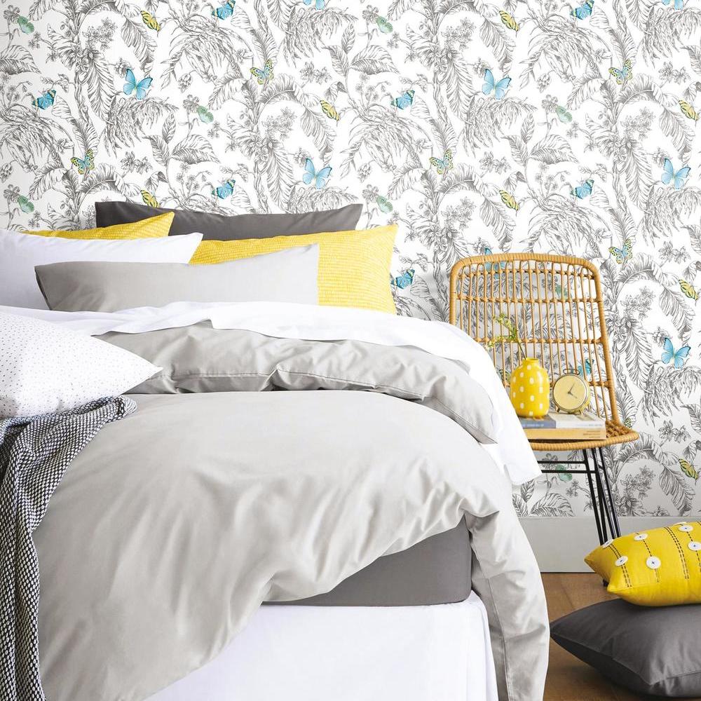 Butterfly Sketch Peel and Stick Wallpaper Peel and Stick Wallpaper RoomMates   