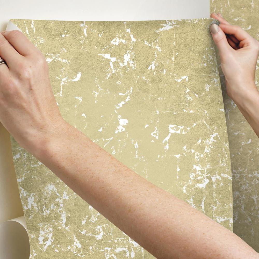 Metallic Leaf Peel and Stick Wallpaper Peel and Stick Wallpaper RoomMates   