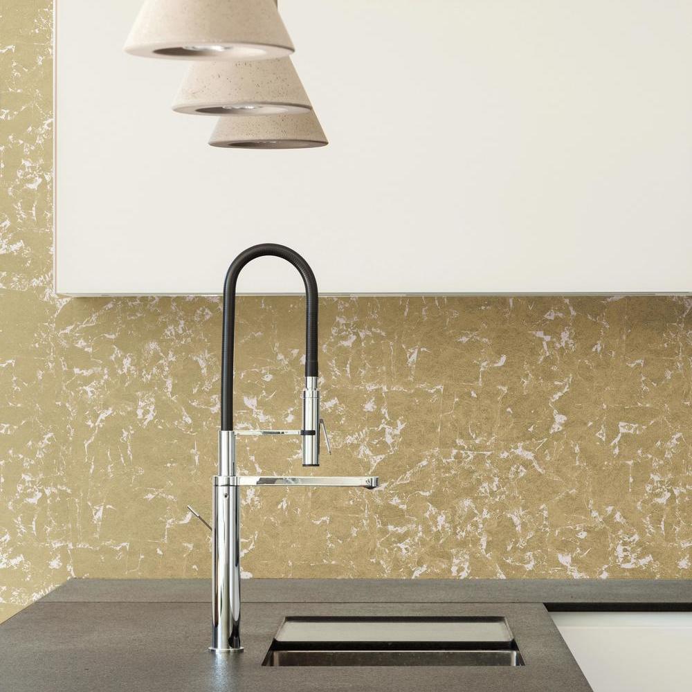 Metallic Leaf Peel and Stick Wallpaper Peel and Stick Wallpaper RoomMates   