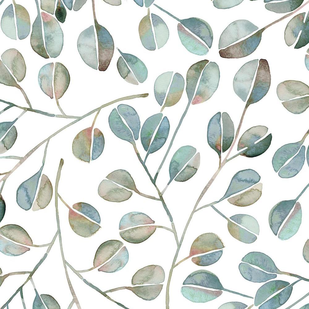 Cat Coquillette Eucalyptus Peel and Stick Wallpaper Peel and Stick Wallpaper RoomMates Roll Gray 