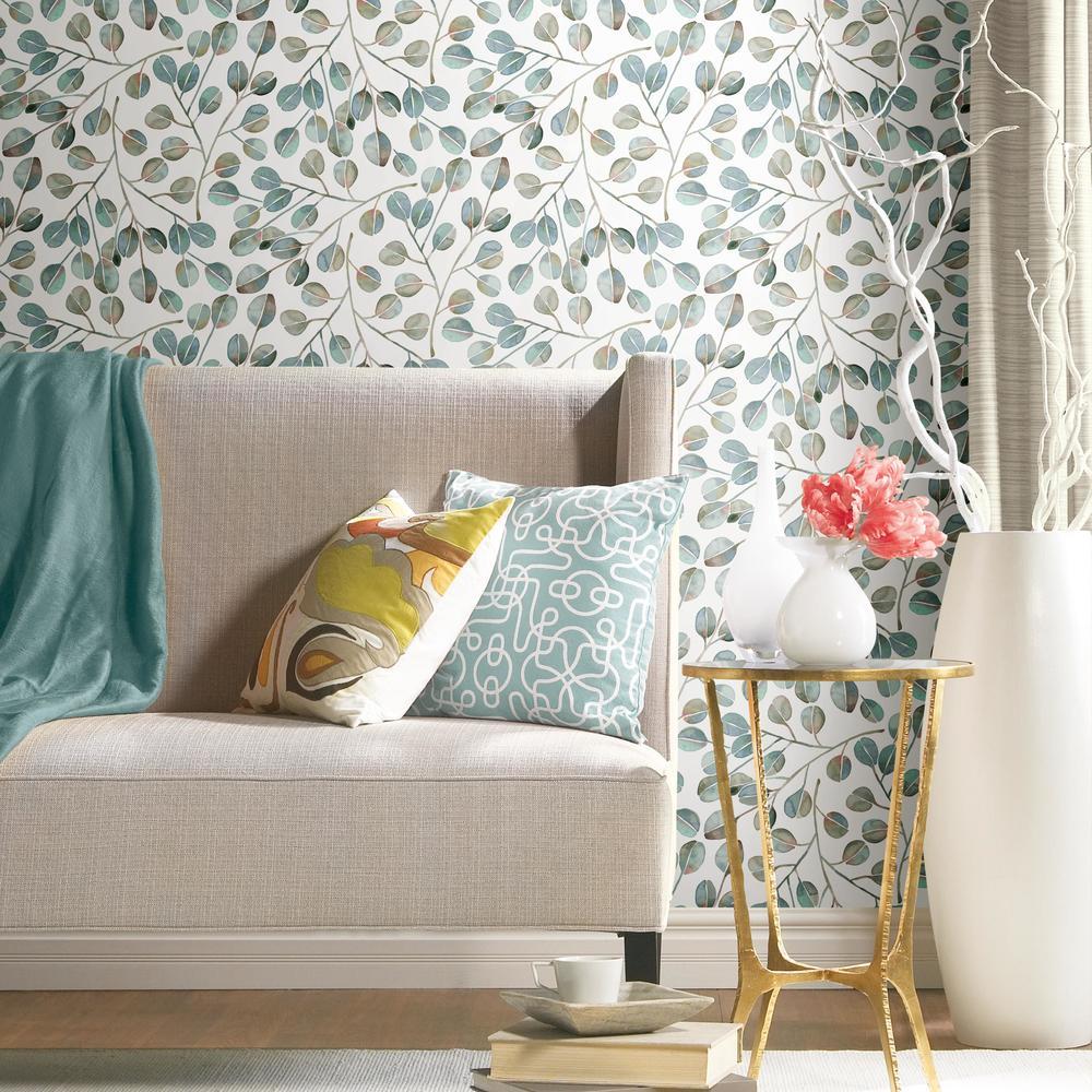 Cat Coquillette Eucalyptus Peel and Stick Wallpaper Peel and Stick Wallpaper RoomMates   