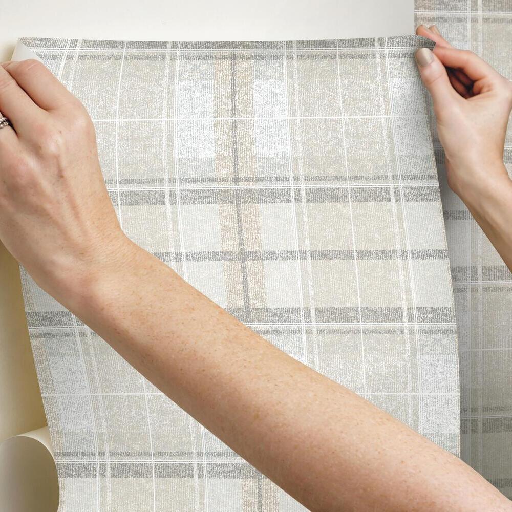 Tweed Plaid Peel and Stick Wallpaper Peel and Stick Wallpaper RoomMates   
