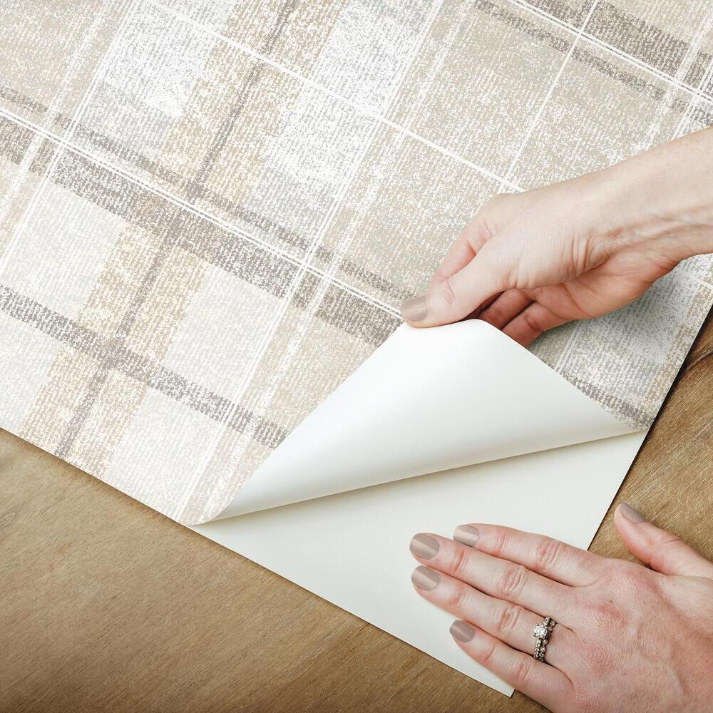 Tweed Plaid Peel and Stick Wallpaper Peel and Stick Wallpaper RoomMates   