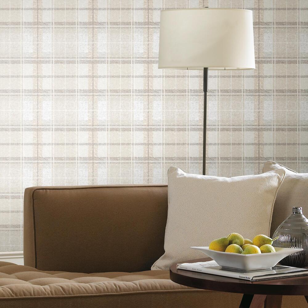 Tweed Plaid Peel and Stick Wallpaper Peel and Stick Wallpaper RoomMates   