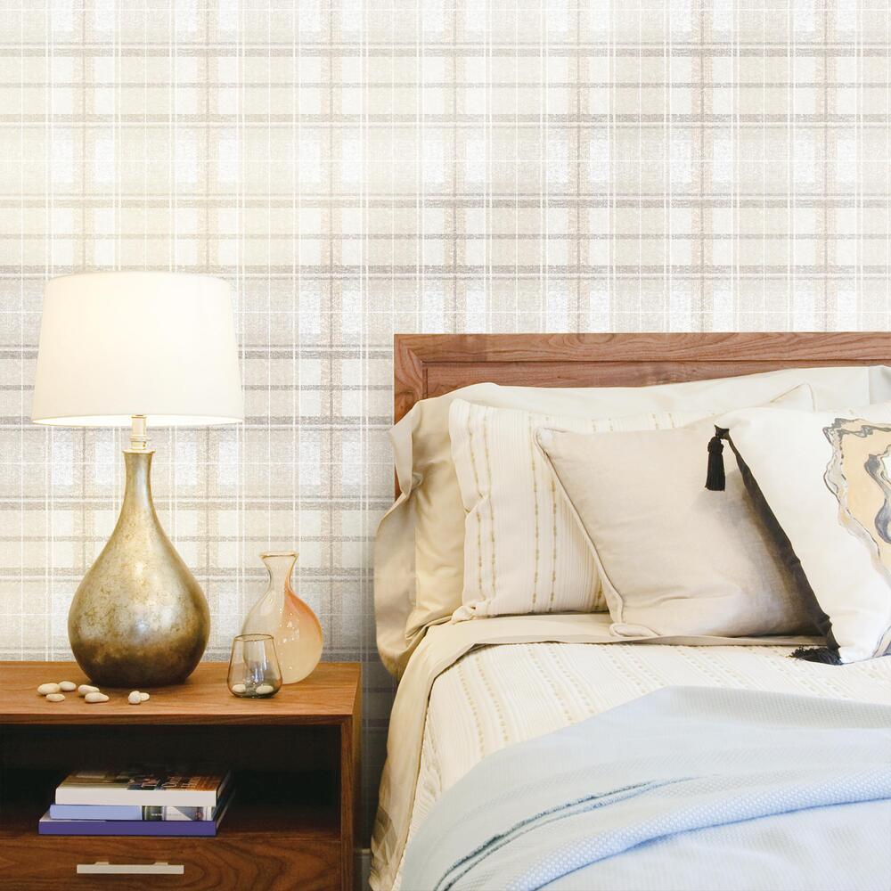 Tweed Plaid Peel and Stick Wallpaper Peel and Stick Wallpaper RoomMates   