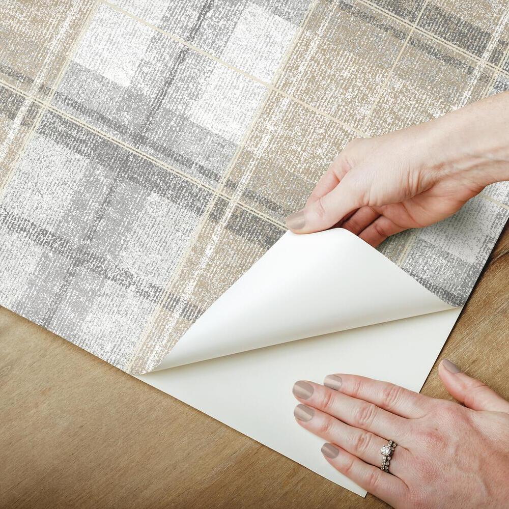 Tweed Plaid Peel and Stick Wallpaper Peel and Stick Wallpaper RoomMates   