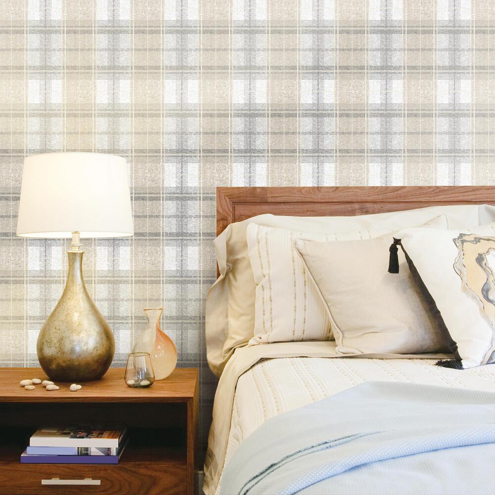 Tweed Plaid Peel and Stick Wallpaper Peel and Stick Wallpaper RoomMates   