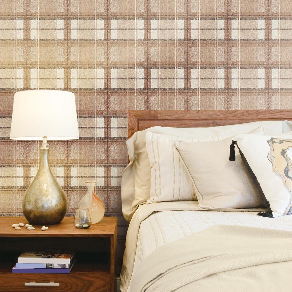 Tweed Plaid Peel and Stick Wallpaper Peel and Stick Wallpaper RoomMates   