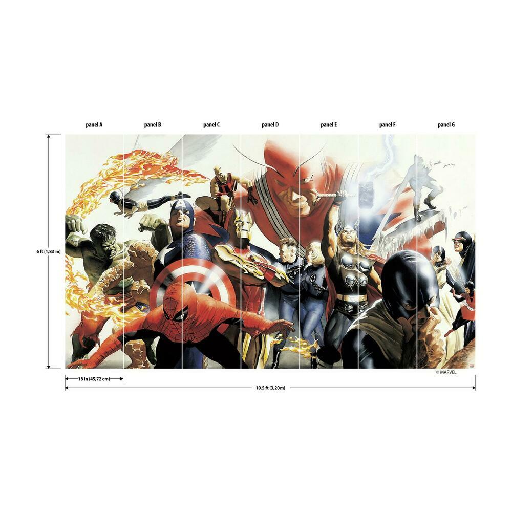 Marvel Alex Ross Peel and Stick Mural Wall Murals RoomMates   