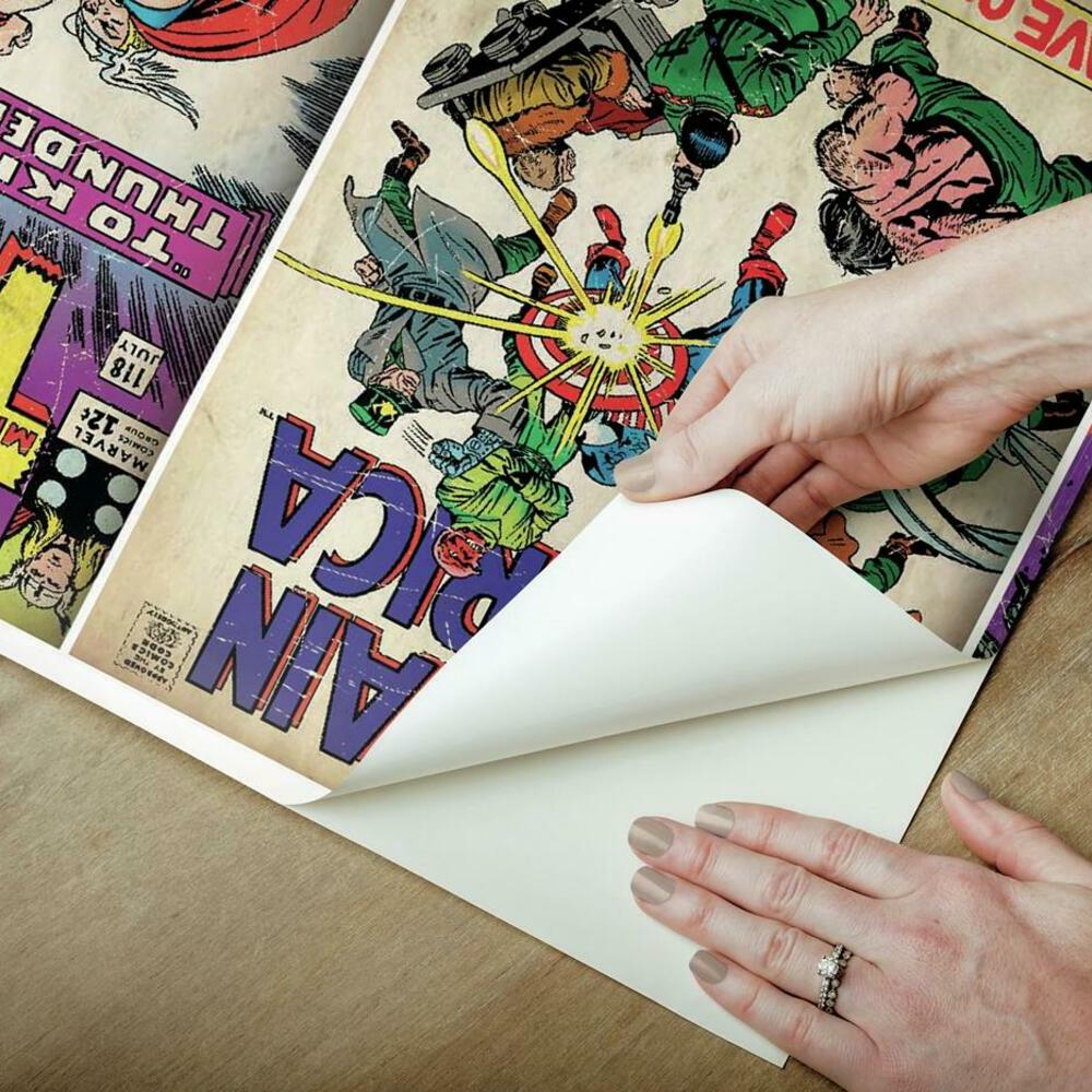 Marvel Comic Cover Peel and Stick Mural Wall Murals RoomMates   