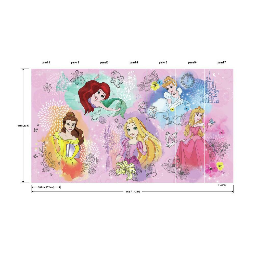 Disney Princess Peel and Stick Mural Wall Murals RoomMates   