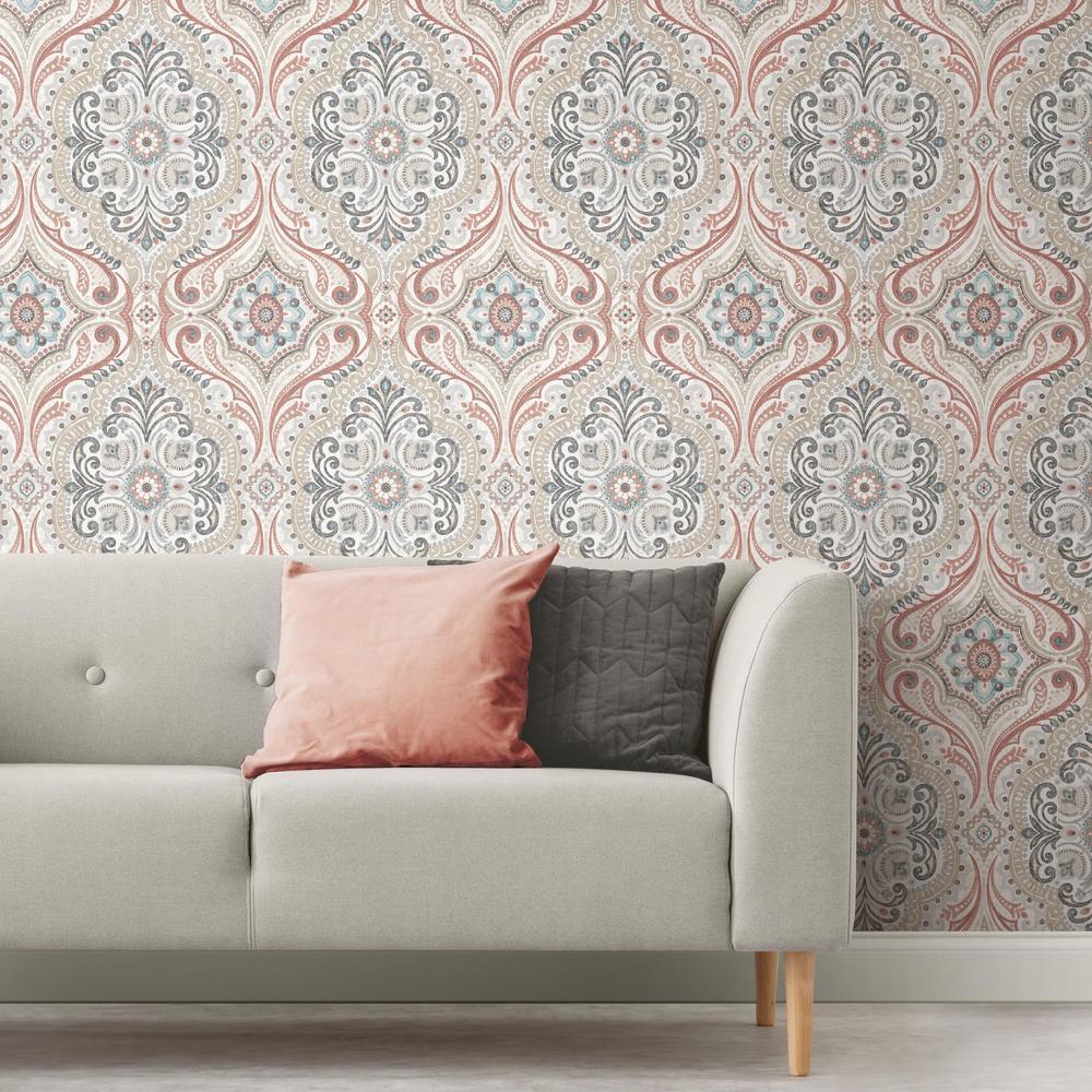 Bohemian Damask Peel and Stick Wallpaper Peel and Stick Wallpaper RoomMates   
