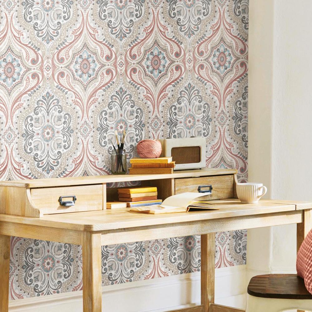 Bohemian Damask Peel and Stick Wallpaper Peel and Stick Wallpaper RoomMates   