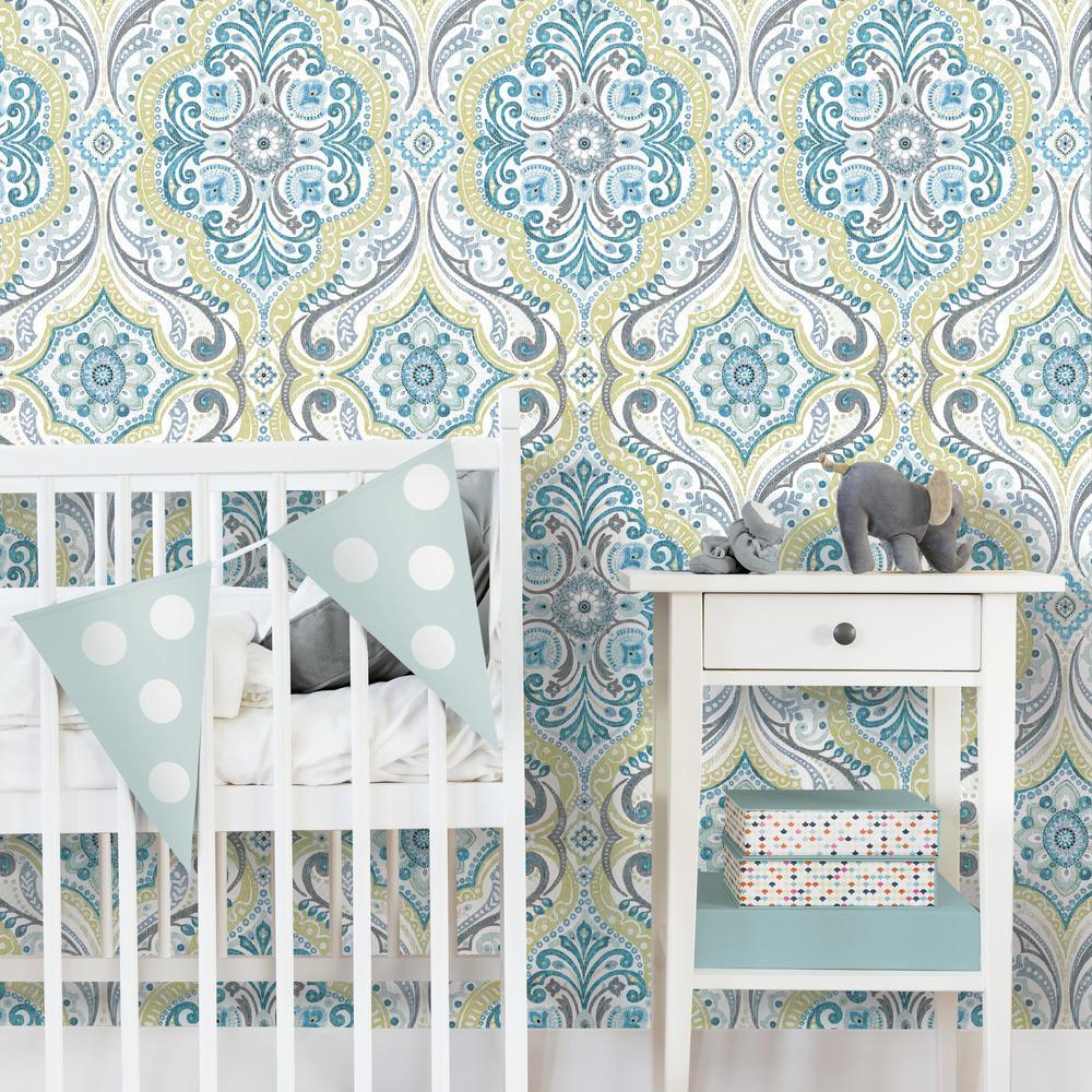 Bohemian Damask Peel and Stick Wallpaper Peel and Stick Wallpaper RoomMates   