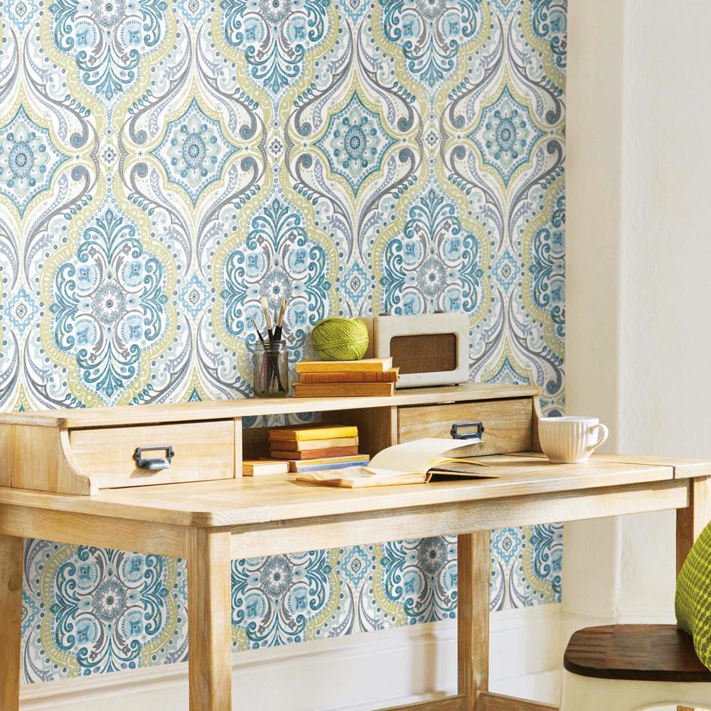 Bohemian Damask Peel and Stick Wallpaper Peel and Stick Wallpaper RoomMates   