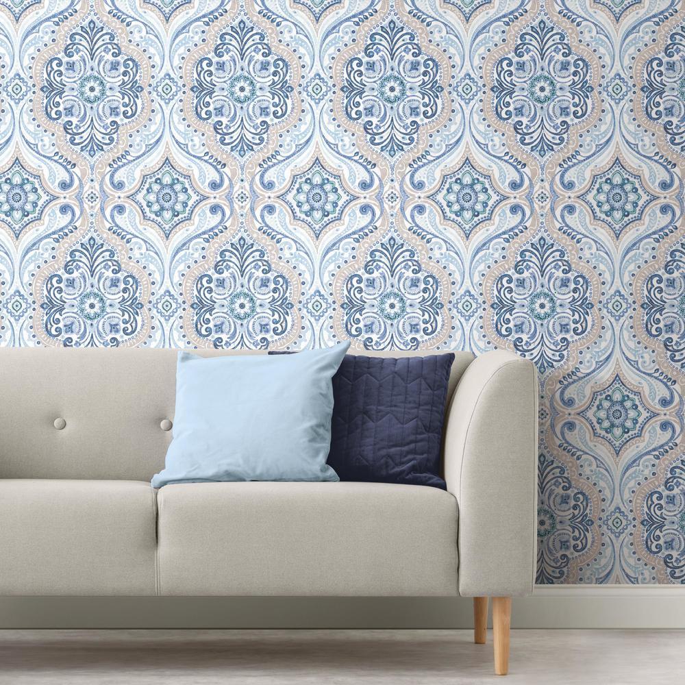 Bohemian Damask Peel and Stick Wallpaper Peel and Stick Wallpaper RoomMates   