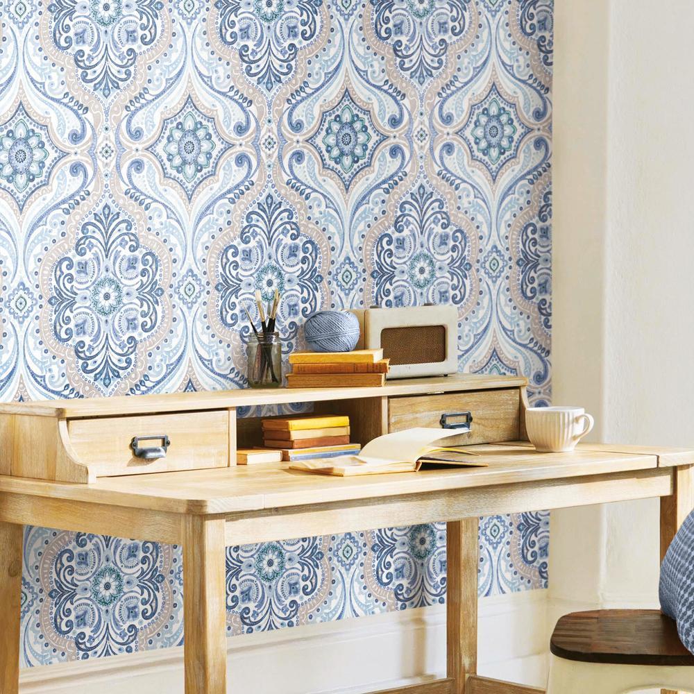 Bohemian Damask Peel and Stick Wallpaper Peel and Stick Wallpaper RoomMates   