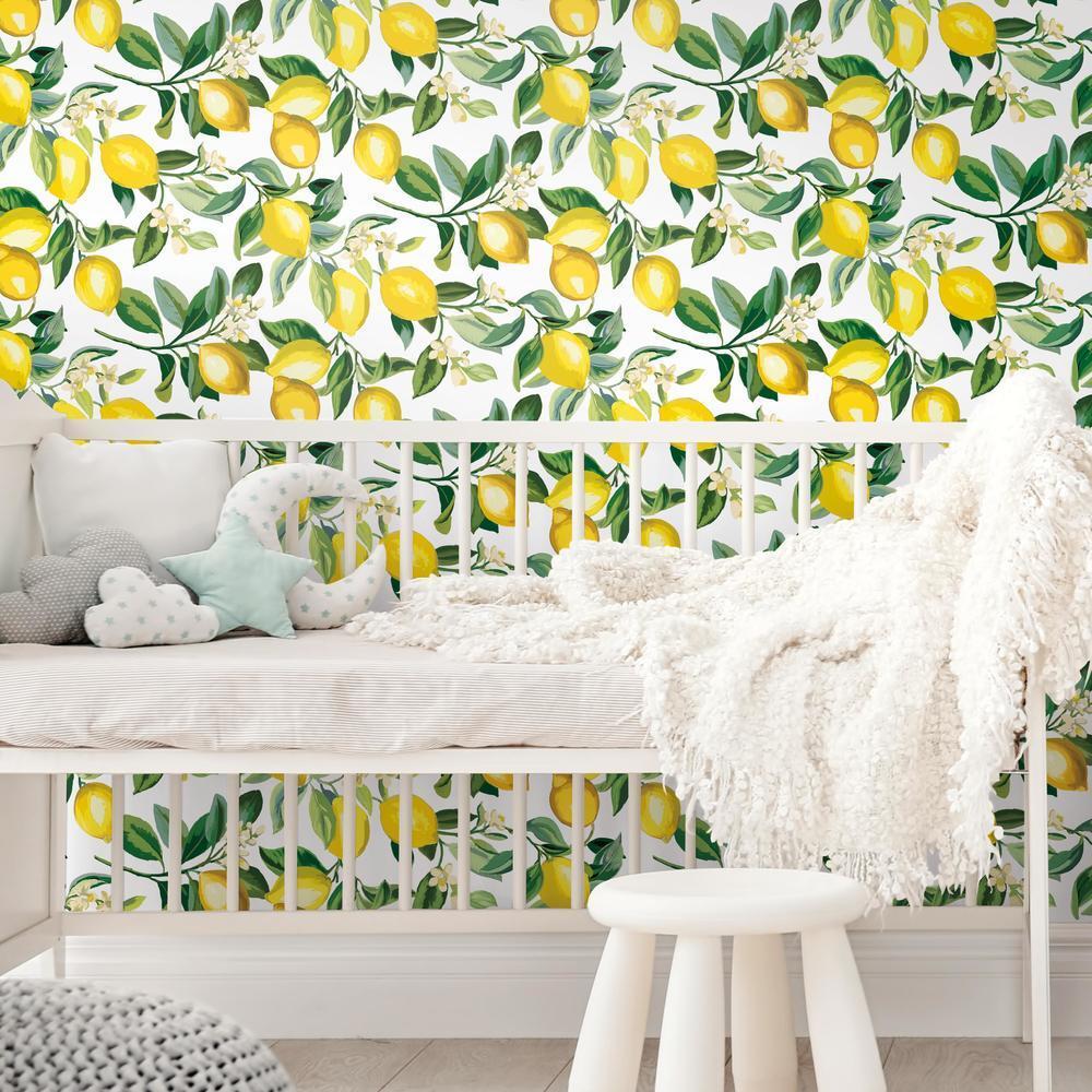 Lemon Zest Peel and Stick Wallpaper Peel and Stick Wallpaper RoomMates   