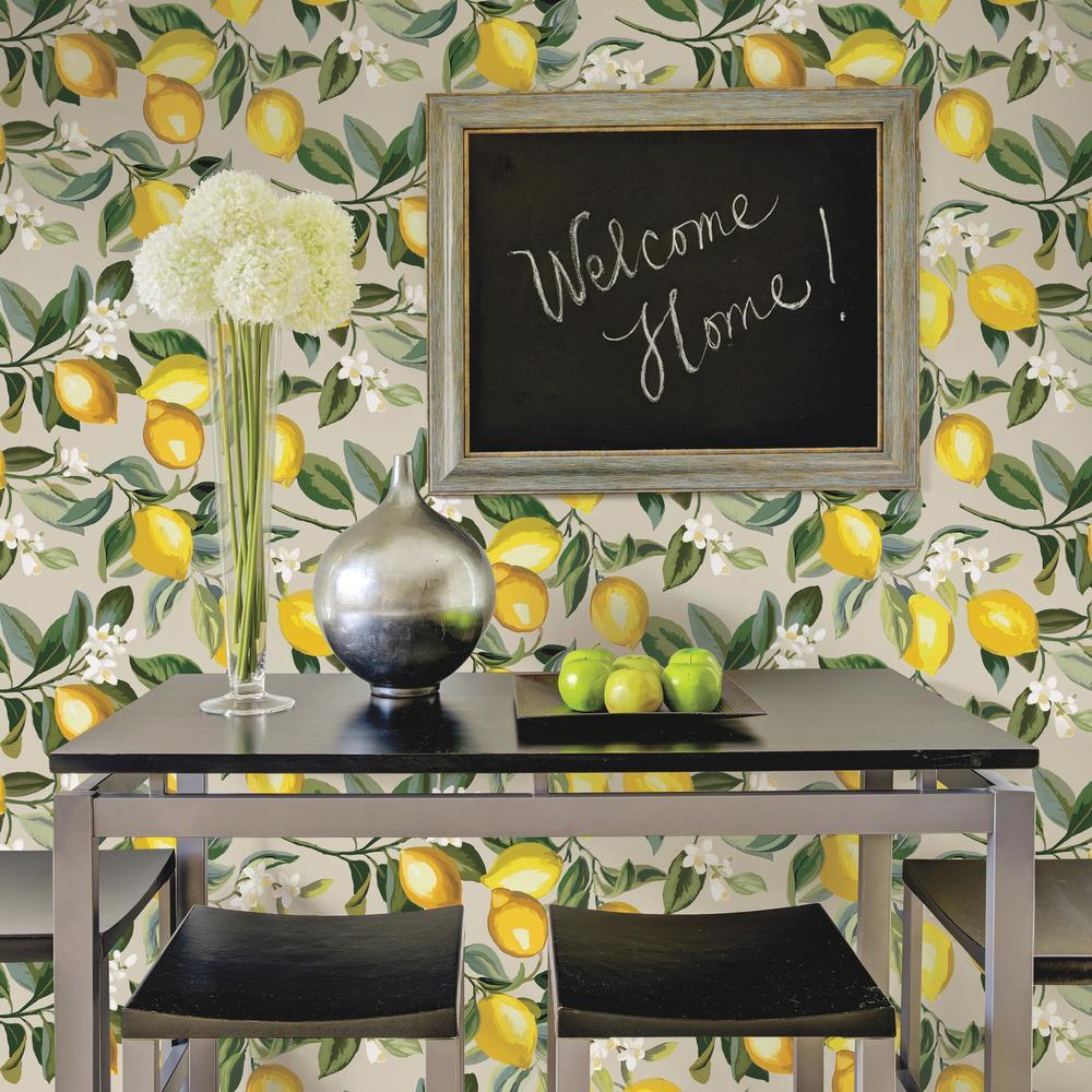 Lemon Zest Peel and Stick Wallpaper Peel and Stick Wallpaper RoomMates   