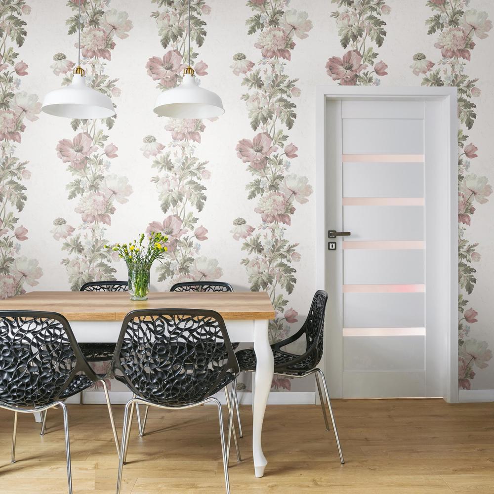 Vintage Floral Stripe Peel and Stick Wallpaper Peel and Stick Wallpaper RoomMates   