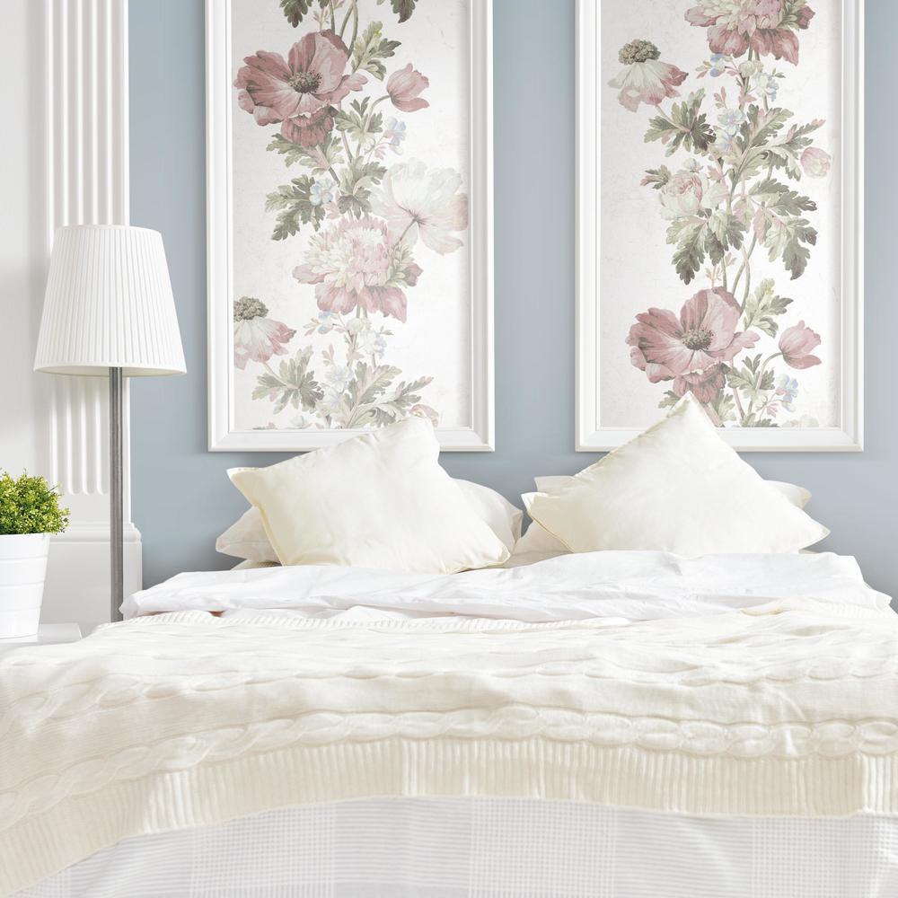 Vintage Floral Stripe Peel and Stick Wallpaper Peel and Stick Wallpaper RoomMates   