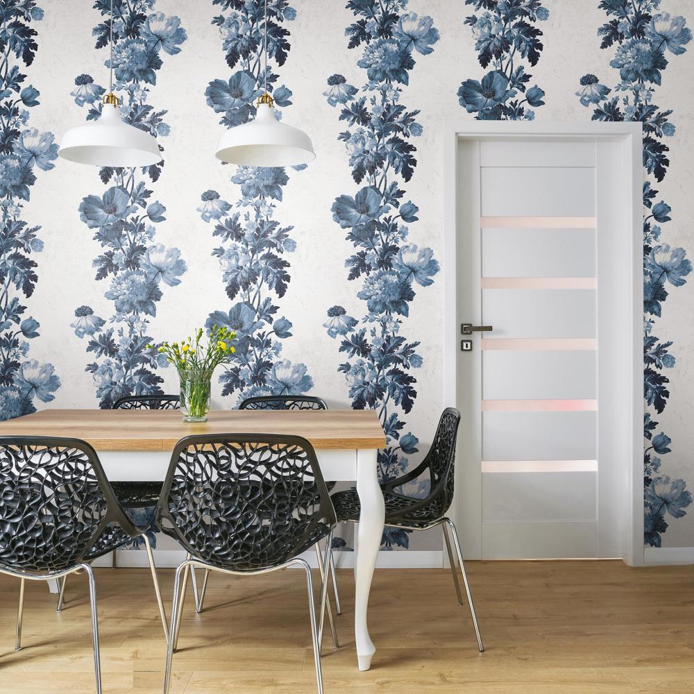 Vintage Floral Stripe Peel and Stick Wallpaper Peel and Stick Wallpaper RoomMates   
