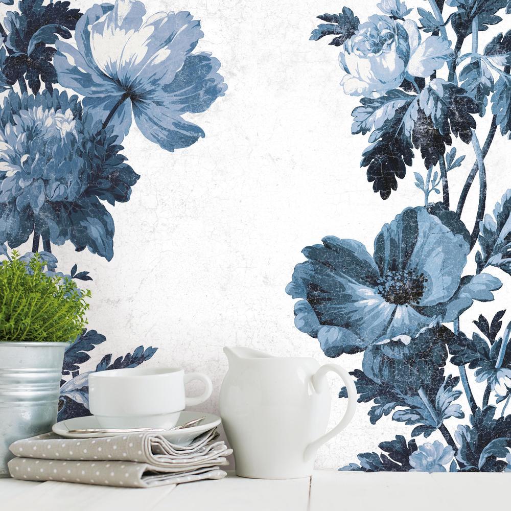 Vintage Floral Stripe Peel and Stick Wallpaper Peel and Stick Wallpaper RoomMates   