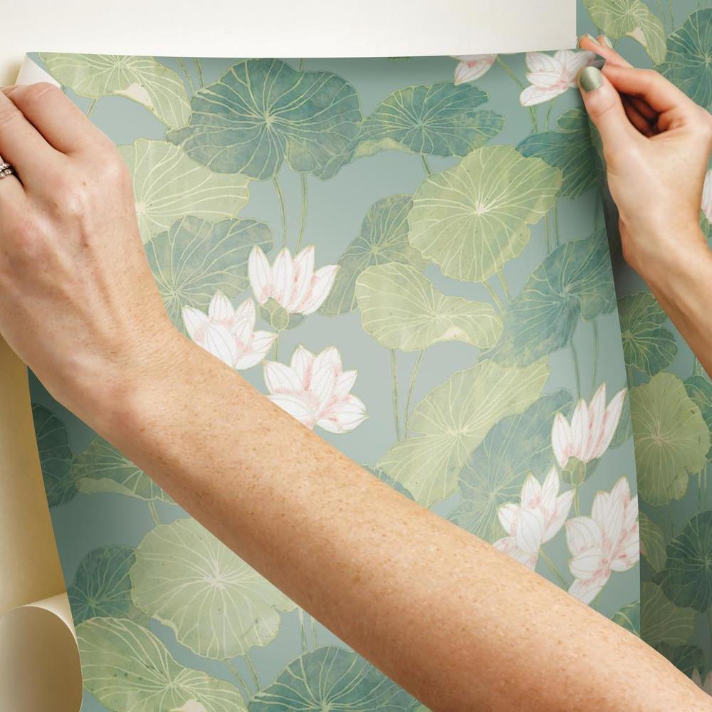 Lily Pad Peel and Stick Wallpaper Peel and Stick Wallpaper RoomMates   