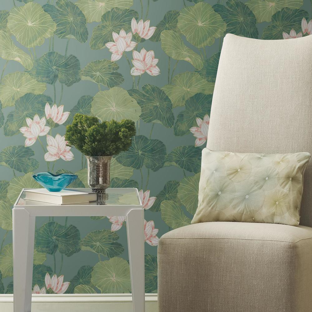 Lily Pad Peel and Stick Wallpaper Peel and Stick Wallpaper RoomMates   