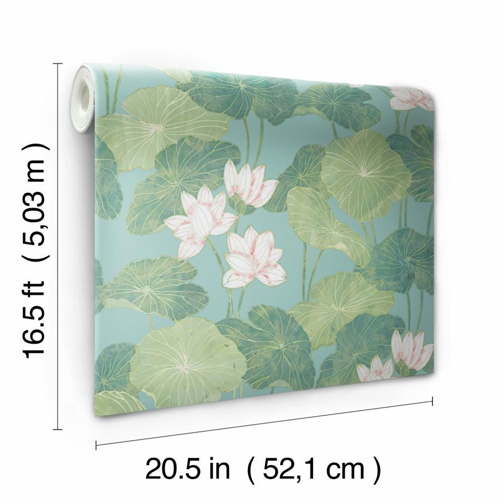 Lily Pad Peel and Stick Wallpaper Peel and Stick Wallpaper RoomMates   
